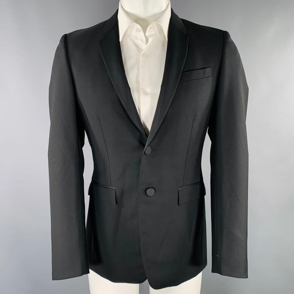 BURBERRY PRORSUM Size 38 Black Wool Notch Lapel Sport Coat Blazer